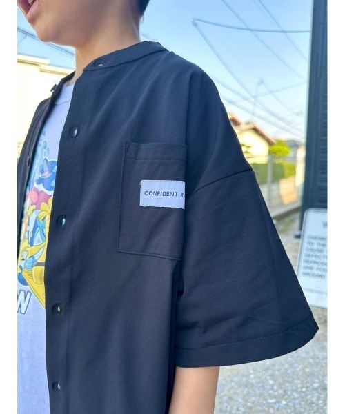 Right-on（ライトオン）の「【Refurbish】バンドカラー半袖シャツ（シャツ/ブラウス・キッズ・ブラック/ベージュ・130/140/150/160）」の8枚目の写真