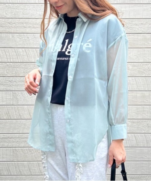 Belle Cie(ベルシー)の「透け感と脇リボンでふわふわガーリー シアーシャツトップス(シャツ/ブラウス・レディース・アイボリー/ミント/パープル/ラベンダー/ホワイト/ピンク・FREE)」の15枚目の写真