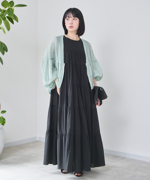 KATHARINE ROSS(キャサリンロス)の「【KATHARINE ROSS】コットンボイルティアードワンピース(ワンピース・レディース・ブラック/イエロー・MEDIUM)」の3枚目の写真