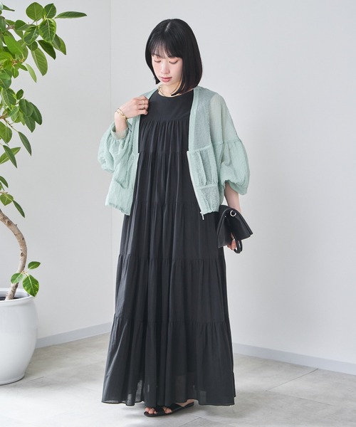 KATHARINE ROSS(キャサリンロス)の「【KATHARINE ROSS】コットンボイルティアードワンピース(ワンピース・レディース・ブラック/イエロー・MEDIUM)」の4枚目の写真