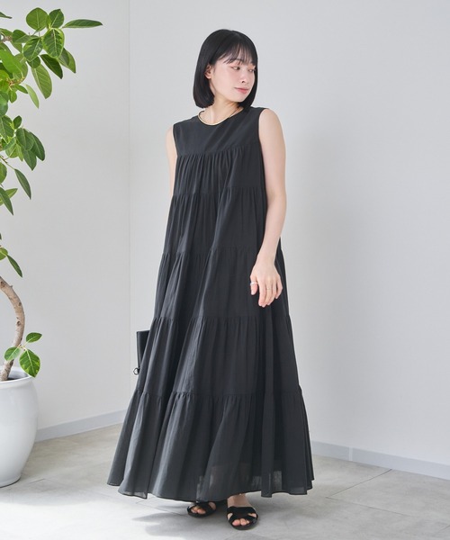 KATHARINE ROSS(キャサリンロス)の「【KATHARINE ROSS】コットンボイルティアードワンピース(ワンピース・レディース・ブラック/イエロー・MEDIUM)」の7枚目の写真