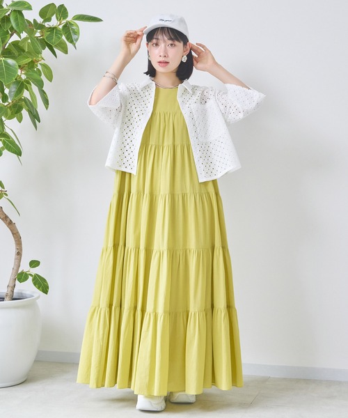 KATHARINE ROSS(キャサリンロス)の「【KATHARINE ROSS】コットンボイルティアードワンピース(ワンピース・レディース・ブラック/イエロー・MEDIUM)」の12枚目の写真