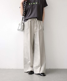 Jines | リネン混ストライプリラックスパンツ(その他パンツ)