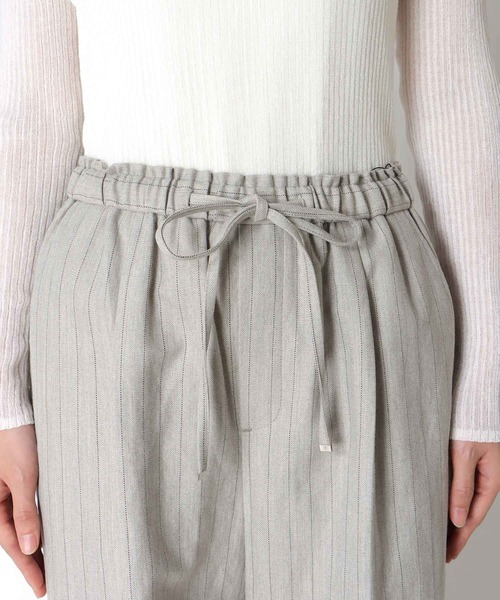 Jines（ジネス）の「リネン混ストライプリラックスパンツ（その他パンツ・レディース・ベージュ/ブラウン・38）」の11枚目の写真