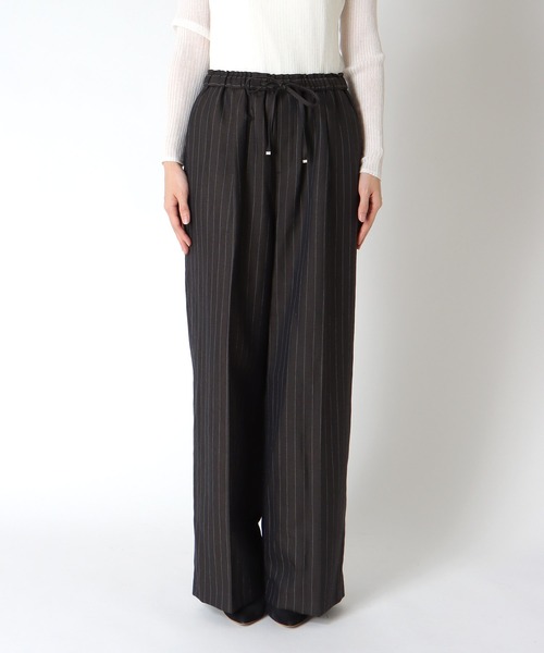 Jines（ジネス）の「リネン混ストライプリラックスパンツ（その他パンツ・レディース・ベージュ/ブラウン・38）」の16枚目の写真