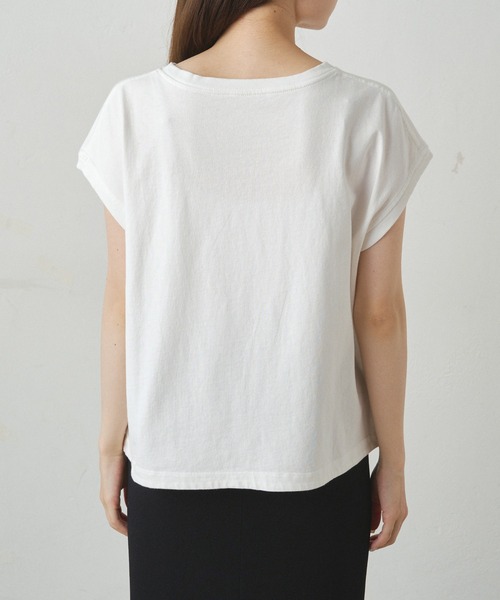 PUAL CE CIN(ピュアルセシン)の「ショート丈ロゴプリントTシャツ(Tシャツ/カットソー・レディース・オフホワイト/ネイビー・FREE)」の17枚目の写真