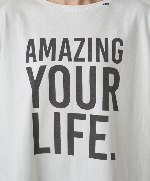 PUAL CE CIN(ピュアルセシン)の「ショート丈ロゴプリントTシャツ(Tシャツ/カットソー・レディース・オフホワイト/ネイビー・FREE)」の20枚目の写真