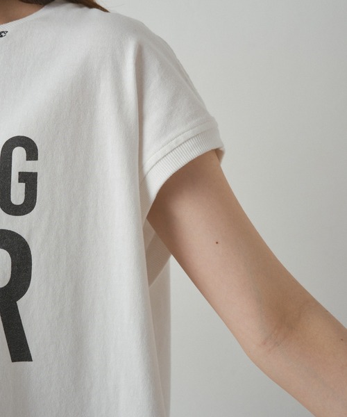 PUAL CE CIN(ピュアルセシン)の「ショート丈ロゴプリントTシャツ(Tシャツ/カットソー・レディース・オフホワイト/ネイビー・FREE)」の21枚目の写真