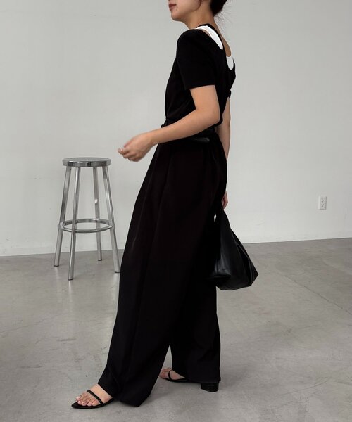 CAPRICIEUX LE'MAGE(カプリシューレマージュ)の「【1枚で着映え】レイヤードアシメネックTシャツ(Tシャツ/カットソー・レディース・グレー/ベージュ/ブラック・FREE)」の10枚目の写真