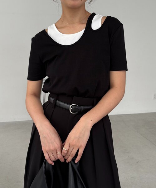 新品】レイヤードベロアTシャツ カプリシュレマージュ CAPRICIEUX LE