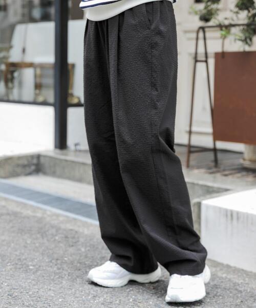 FORK&SPOON(フォークアンドスプーン)の「FORK&SPOON アニヴェンサッカーパンツ(その他パンツ・レディース・ダークブラウン/ブラック・1/2)」の4枚目の写真