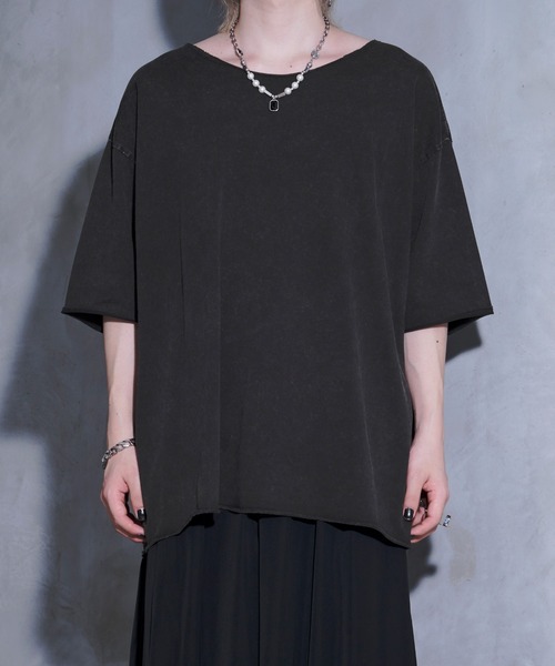Ellno Loset【黒色コラボ】ドレープアシメレイヤードシャツ M 完売品 Ellno Loset シャツ 「黒色コラボ」ドレープアシメレイヤード