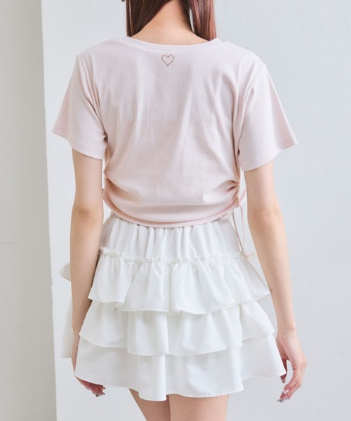 OLIVE des OLIVE(オリーブデオリーブ)の「脇ドロストテレコトップス(Tシャツ/カットソー・レディース・ブラック/ピンク/レッド/オフホワイト・FREE)」の9枚目の写真