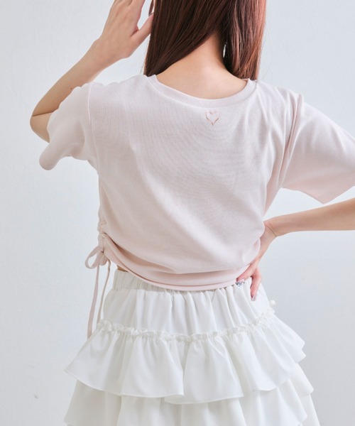 OLIVE des OLIVE(オリーブデオリーブ)の「脇ドロストテレコトップス(Tシャツ/カットソー・レディース・ブラック/ピンク/レッド/オフホワイト・FREE)」の10枚目の写真