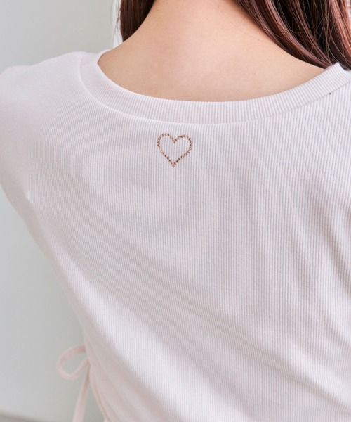 OLIVE des OLIVE(オリーブデオリーブ)の「脇ドロストテレコトップス(Tシャツ/カットソー・レディース・ブラック/ピンク/レッド/オフホワイト・FREE)」の11枚目の写真