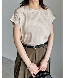 ベージュ Vネック 長袖カットソー Tシャツ/カットソー（ベージュ系・Vネック）ファッション通販