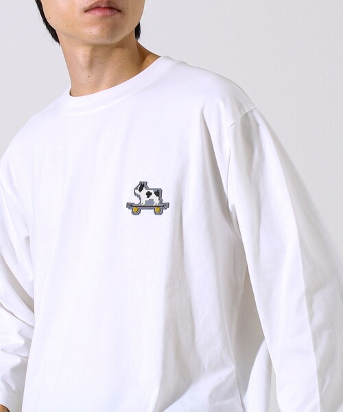 GLOSTER(グロスター)の「【GLOSTER/グロスター】デジブル 七分袖Tシャツ ドット刺繍(Tシャツ/カットソー・メンズ・ホワイト/ブラック/グレイッシュブルー・S/M/L)」の1枚目の写真
