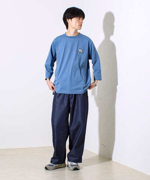 GLOSTER(グロスター)の「【GLOSTER/グロスター】デジブル 七分袖Tシャツ ドット刺繍(Tシャツ/カットソー・メンズ・ホワイト/ブラック/グレイッシュブルー・S/M/L)」の16枚目の写真