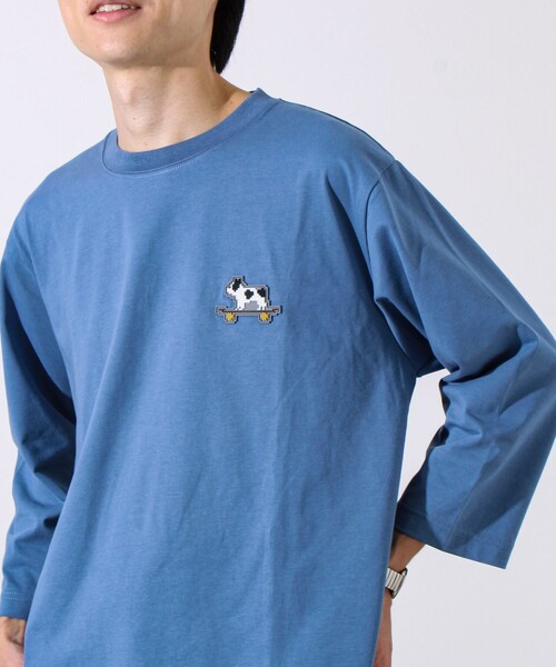 GLOSTER(グロスター)の「【GLOSTER/グロスター】デジブル 七分袖Tシャツ ドット刺繍(Tシャツ/カットソー・メンズ・ホワイト/ブラック/グレイッシュブルー・S/M/L)」の17枚目の写真