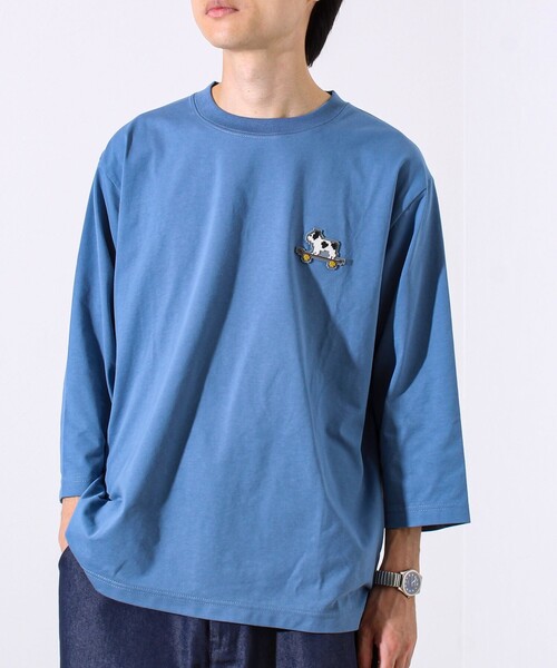 GLOSTER(グロスター)の「【GLOSTER/グロスター】デジブル 七分袖Tシャツ ドット刺繍(Tシャツ/カットソー・メンズ・ホワイト/ブラック/グレイッシュブルー・S/M/L)」の18枚目の写真