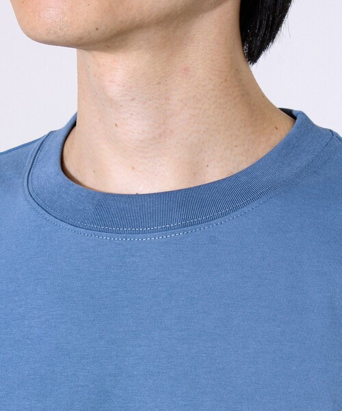 GLOSTER(グロスター)の「【GLOSTER/グロスター】デジブル 七分袖Tシャツ ドット刺繍(Tシャツ/カットソー・メンズ・ホワイト/ブラック/グレイッシュブルー・S/M/L)」の4枚目の写真
