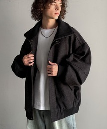 Java（ジャバ）の「《JaVaジャバコラボ》ビンテージ感のあるリブがアクセント。シンプルながら存在感のある一着。 襟リブニットメルトン比翼ブルゾン オーバーサイズ（ブルゾン）」