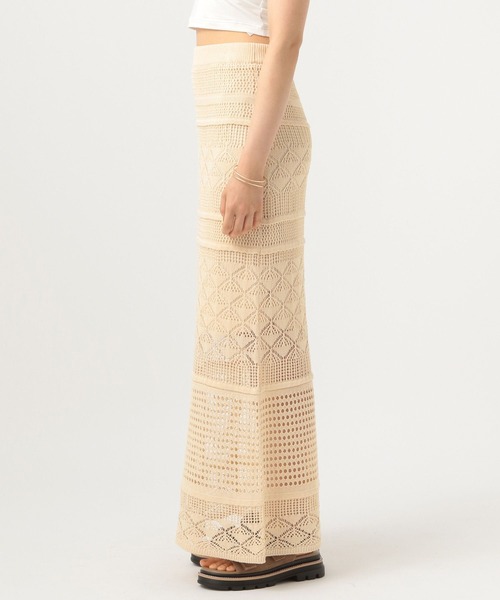 BAYFLOW（ベイフロー）の「透かし柄ニットスカート（スカート・レディース・アイボリー/ブラック・FREE）」の10枚目の写真