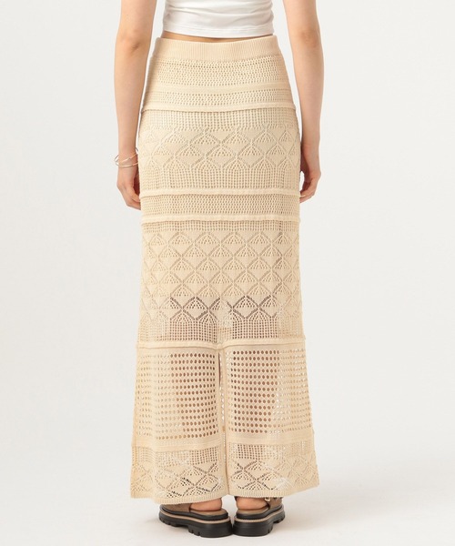 BAYFLOW（ベイフロー）の「透かし柄ニットスカート（スカート・レディース・アイボリー/ブラック・FREE）」の9枚目の写真