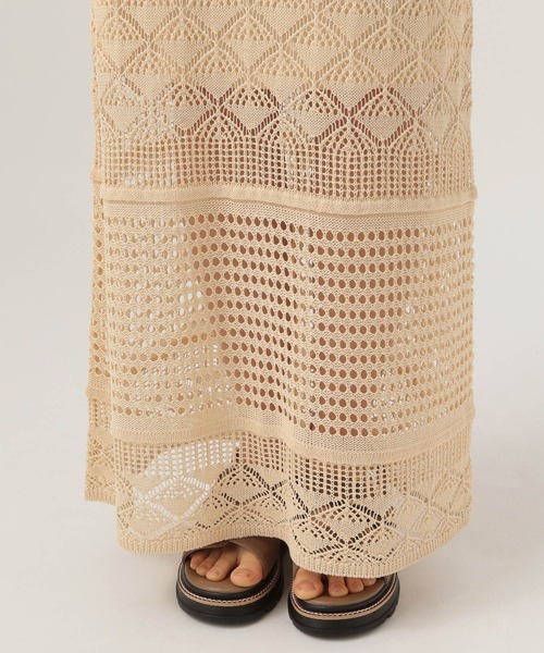 BAYFLOW（ベイフロー）の「透かし柄ニットスカート（スカート・レディース・アイボリー/ブラック・FREE）」の7枚目の写真