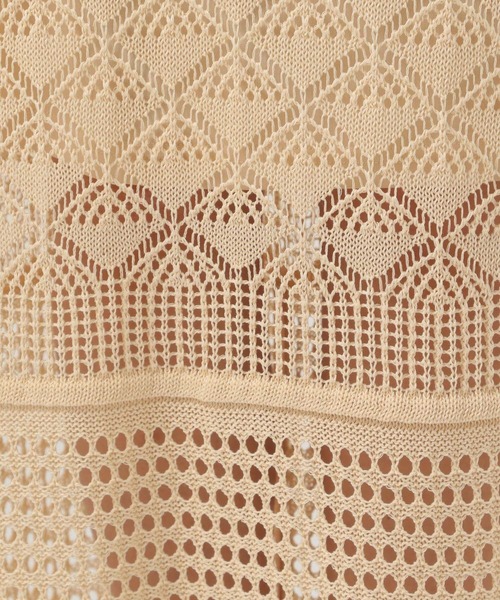 BAYFLOW（ベイフロー）の「透かし柄ニットスカート（スカート・レディース・アイボリー/ブラック・FREE）」の3枚目の写真