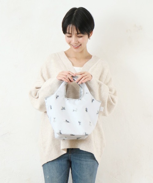 Per sist ence(パーシエンス)の「アニマルプリント保冷保温コンパクトミニエコバッグ(エコバッグ/サブバッグ・レディース・ライトグレー/アイボリー/ライトベージュ/ピンク/グレー/オフホワイト/ブラック・ONE SIZE)」の9枚目の写真
