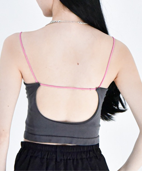 Y/lim（イリム）の「カップ付きクロップド丈配色紐キャミ（キャミソール・レディース・チャコール/ブラウン/オフホワイト・FREE）」の19枚目の写真