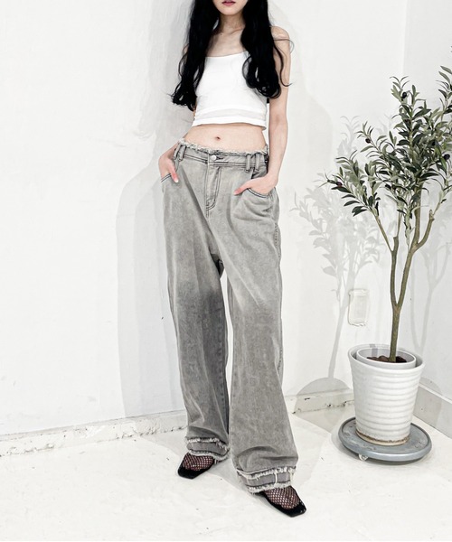 Y/lim（イリム）の「カップ付きクロップド丈配色紐キャミ（キャミソール・レディース・チャコール/ブラウン/オフホワイト・FREE）」の11枚目の写真