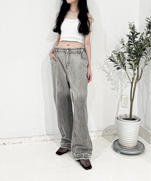 Y/lim（イリム）の「カップ付きクロップド丈配色紐キャミ（キャミソール・レディース・チャコール/ブラウン/オフホワイト・FREE）」の12枚目の写真