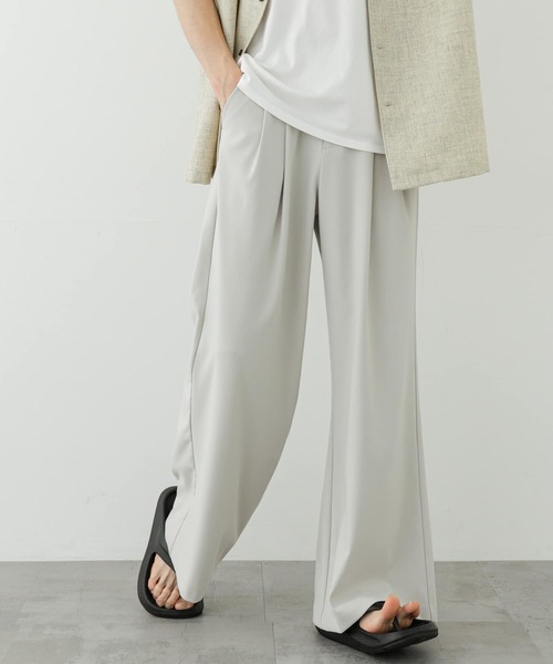 SENSE OF PLACE by URBAN RESEARCH（センスオブプレイスバイアーバンリサーチ）の「2タックフレアワイドスラックス（その他パンツ・メンズ・ライトベージュ/ブラック/ベージュ・LARGE/MEDIUM）」の7枚目の写真