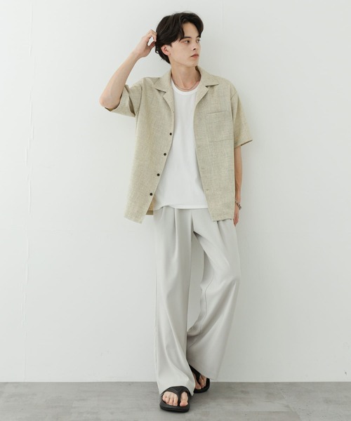 SENSE OF PLACE by URBAN RESEARCH（センスオブプレイスバイアーバンリサーチ）の「2タックフレアワイドスラックス（その他パンツ・メンズ・ライトベージュ/ブラック/ベージュ・LARGE/MEDIUM）」の8枚目の写真