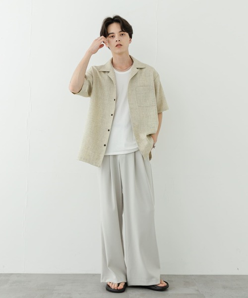 SENSE OF PLACE by URBAN RESEARCH（センスオブプレイスバイアーバンリサーチ）の「2タックフレアワイドスラックス（その他パンツ・メンズ・ライトベージュ/ブラック/ベージュ・LARGE/MEDIUM）」の9枚目の写真