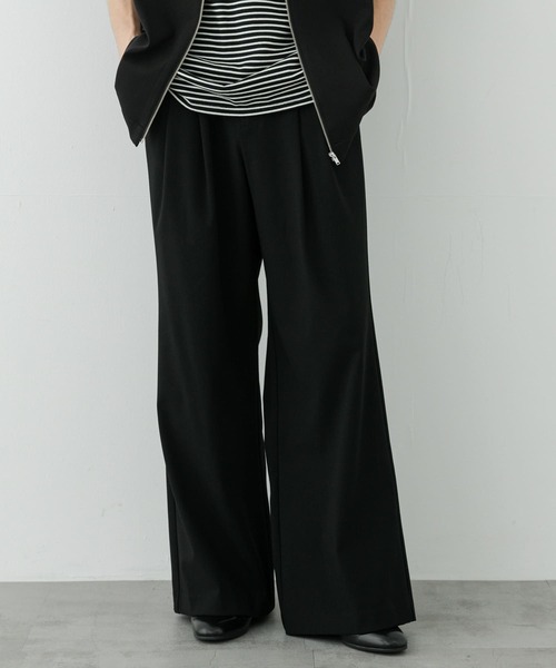 SENSE OF PLACE by URBAN RESEARCH（センスオブプレイスバイアーバンリサーチ）の「2タックフレアワイドスラックス（その他パンツ・メンズ・ライトベージュ/ブラック/ベージュ・LARGE/MEDIUM）」の16枚目の写真