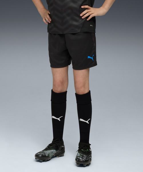 PUMA(プーマ)の「PUMA プーマ キッズ サッカー INDIVIDUALCUP トレーニング ショーツ 120-160cm(その他パンツ・キッズ・ブラック×ブルー/ブラック系その他2・120/140/160/150/130)」の1枚目の写真