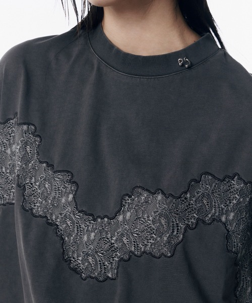 JOSE MOON(ジョゼムーン)の「DAMAGE TSHIRT/ダメージTシャツ(Tシャツ/カットソー・レディース・ホワイト/ベージュ系その他/チャコールグレー/ブルー・FREE)」の14枚目の写真