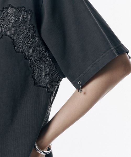 JOSE MOON(ジョゼムーン)の「DAMAGE TSHIRT/ダメージTシャツ(Tシャツ/カットソー・レディース・ホワイト/ベージュ系その他/チャコールグレー/ブルー・FREE)」の16枚目の写真