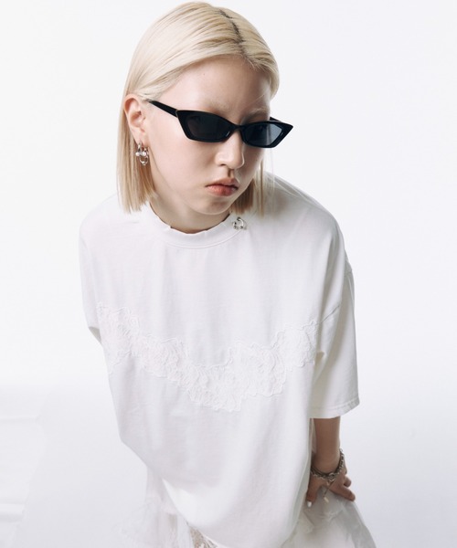 JOSE MOON(ジョゼムーン)の「DAMAGE TSHIRT/ダメージTシャツ(Tシャツ/カットソー・レディース・ホワイト/ベージュ系その他/チャコールグレー/ブルー・FREE)」の22枚目の写真