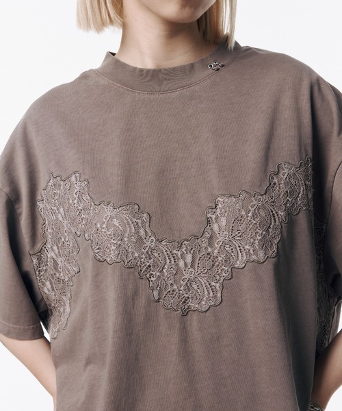 JOSE MOON(ジョゼムーン)の「DAMAGE TSHIRT/ダメージTシャツ(Tシャツ/カットソー・レディース・ホワイト/ベージュ系その他/チャコールグレー/ブルー・FREE)」の8枚目の写真