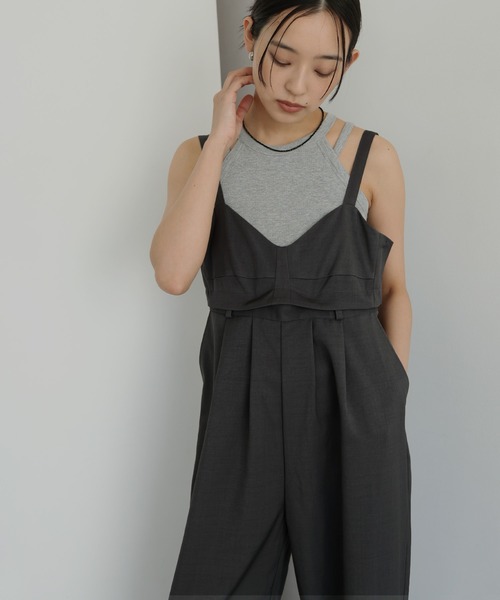 hellam(へラム)の「2wayビスチェキャミサロペット(サロペット/オーバーオール・レディース・チャコール/ブラウン/ブラック・FREE)」の4枚目の写真