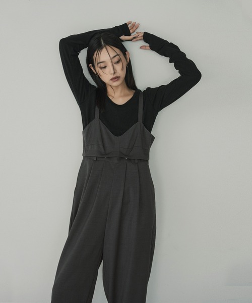 hellam(へラム)の「2wayビスチェキャミサロペット(サロペット/オーバーオール・レディース・チャコール/ブラウン/ブラック・FREE)」の10枚目の写真