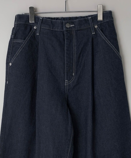 LOWRYS FARM（ローリーズファーム）の「【LFM(U)】デニムタックワイドパンツ　 571356（デニムパンツ・メンズ・ブルー/ブラック・MEDIUM/LARGE）」の4枚目の写真