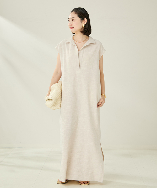 The Barnnet Ivory Cotton Dressワンピースフリー The Weaver Dress — Seed – La Garçonne