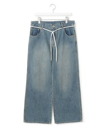 【UNISEX】ウォッシュドワイド デニムパンツ