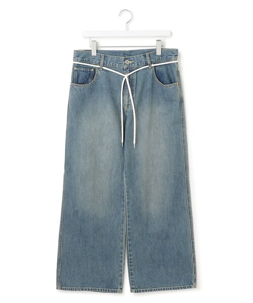 J.PRESS YORK STREET(ジェイプレスヨークストリート)の「【UNISEX】ウォッシュドワイド デニムパンツ(その他パンツ・メンズ・ダルブルー系・SMALL/MEDIUM/LARGE)」の1枚目の写真