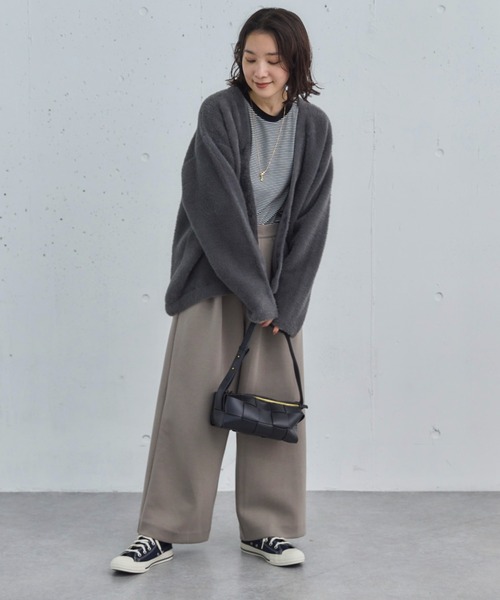 Doux archives（ドゥアルシーヴ）の「【昨年即完売アイテム】ダブルフェイスシャギーカーデ（カーディガン/ボレロ・レディース・ブラウン/チャコールグレー/ブルー/アイボリー・FREE）」の5枚目の写真